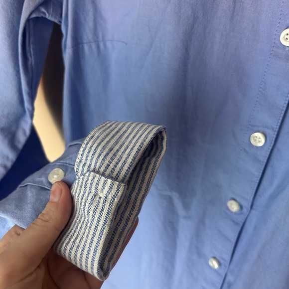 Tommy Hilfiger Classic Chambray Blue 100% Cotton Button Down Size M Office - Picture 6 of 13